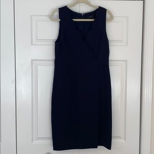 J Crew Navy Scallop Dress